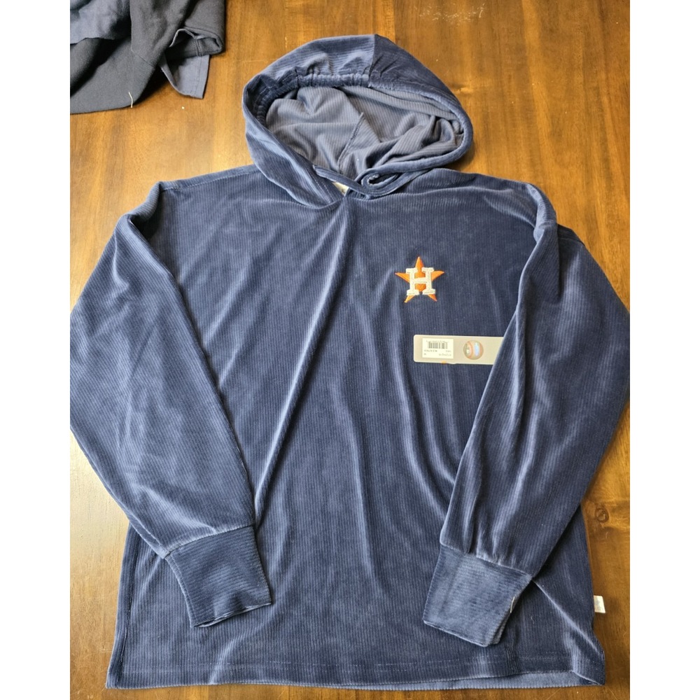 Touch by Alyssa Milano Houston Astros Hoodie Womens M Navy Corduroy NWT MLB